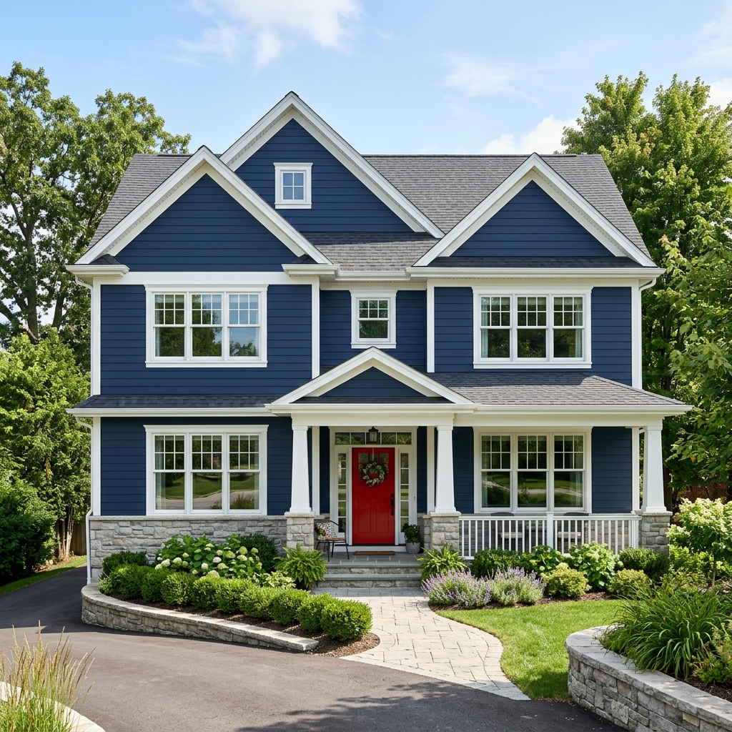 Modern house after professional painting renovation